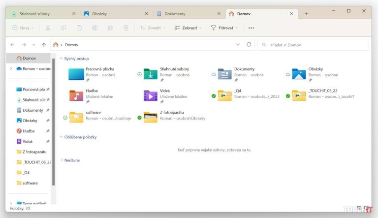 Prieskumník vo Windows 11 už podporuje prácu s viacerými kartami TOUCHIT
