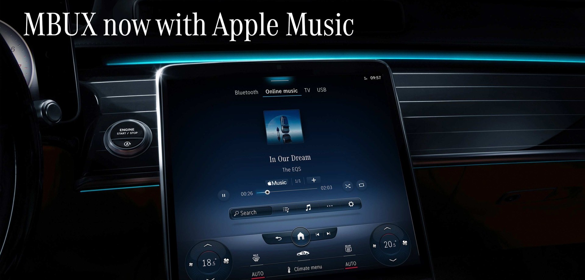 Ak máte Mercedes EQS, triedu C alebo S, môžete si priamo v aute vychutnať streamovacie služby na hudbu