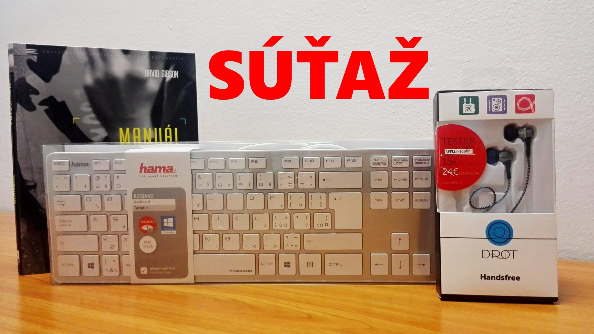 SÚŤAŽ: Vyhrajte štýlovú klávesnicu, slúchadlá Drot a knihu!