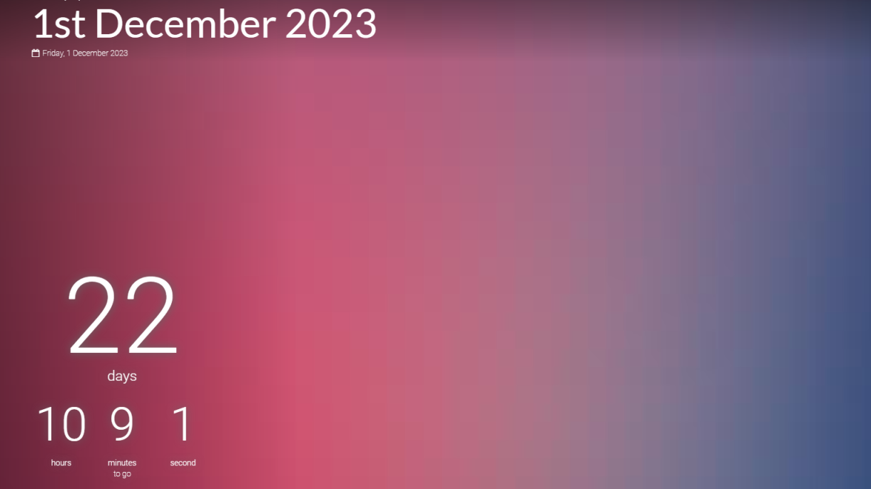 Odpočet dní priamo na webe