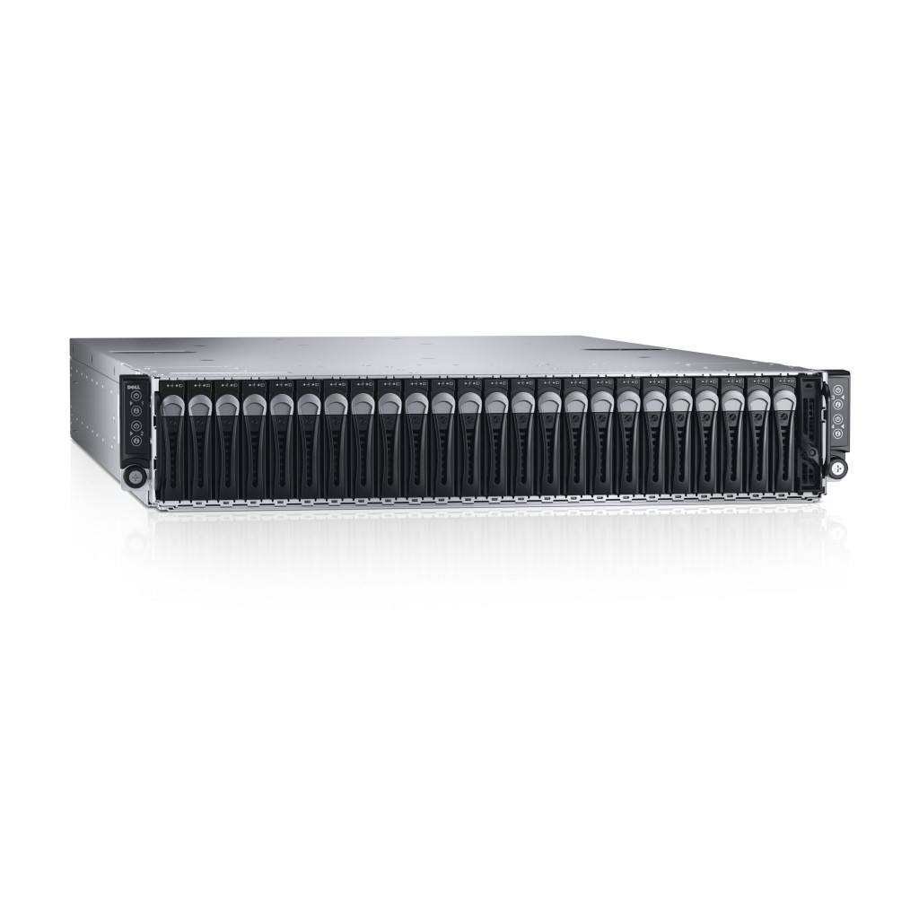 Dell PowerEdge C6320 rack server with 24x 2.5-inch harddrives and one 2.5-inch drive blank. Ultimate compute performance in a dense 4-in-2U package for scale-out Web/Tech, SDS and HPC