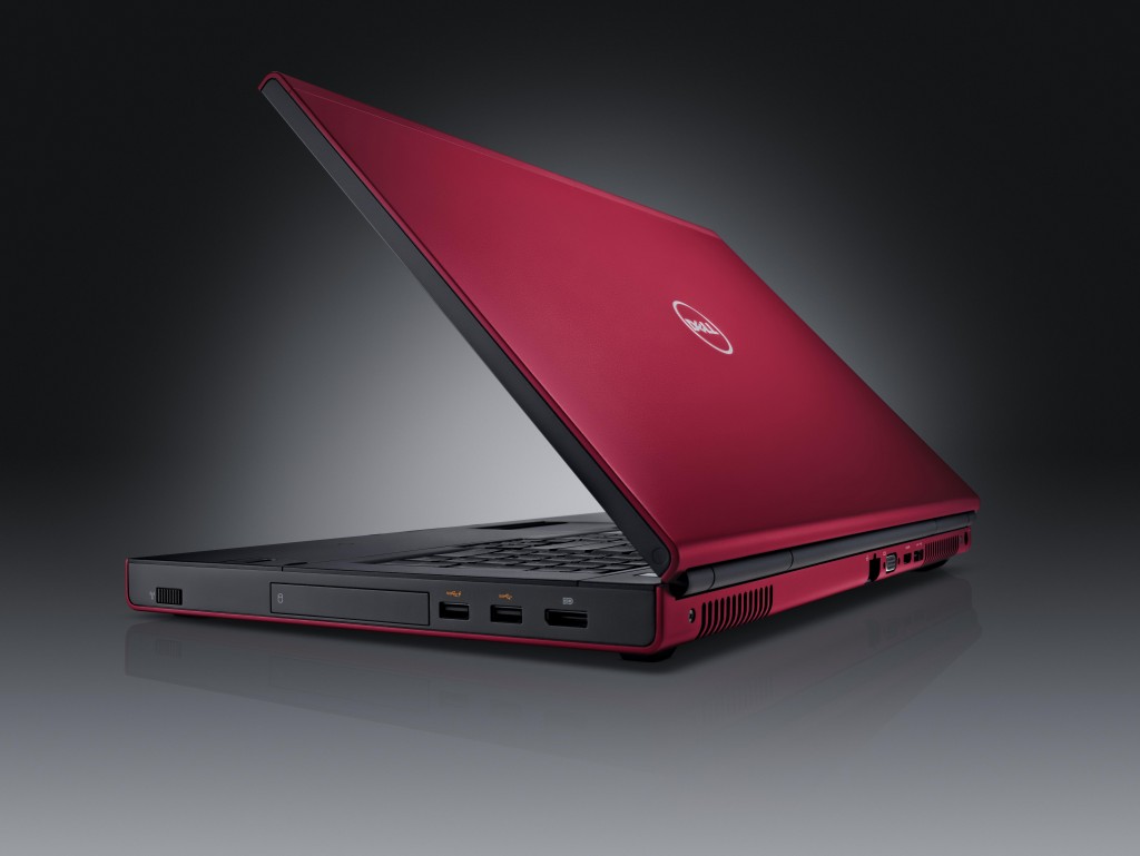 Dell Precision M6700 mobile workstation notebook computer on a black and gray background. Covet version.