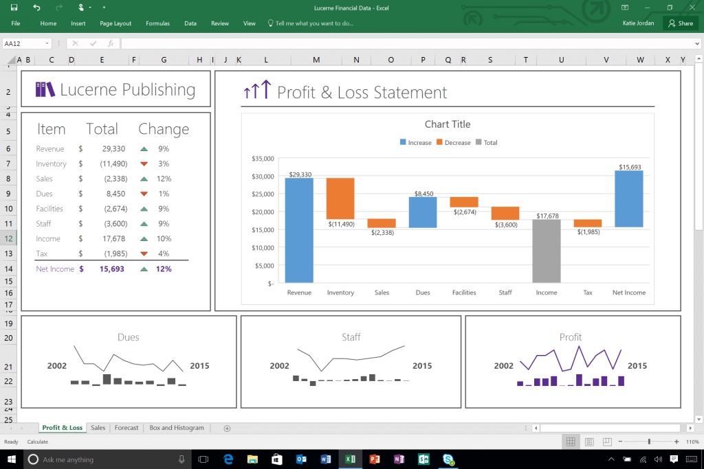 Excel 2016 - New Waterfall Chart_nowat