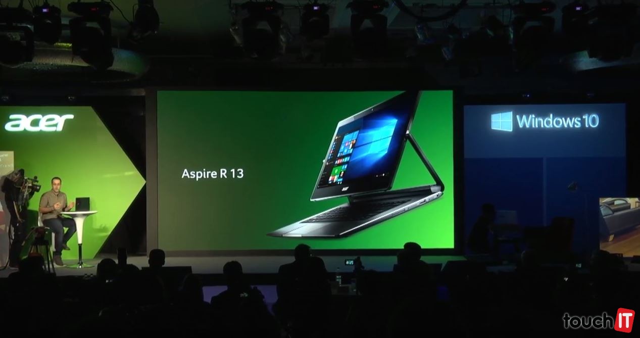 Aspire R 13 je konvertibilný notebook s podporou ovládania stylusom