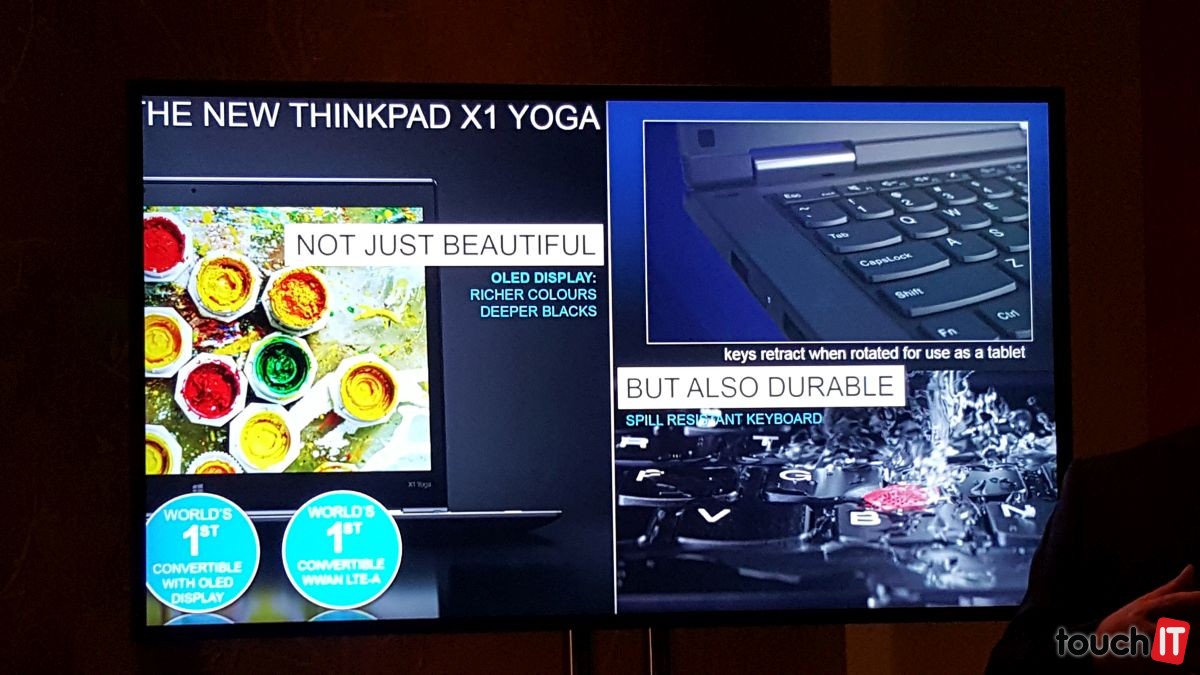 ThinkPad X1 Yoga je prvý konvertibilný notebook s OLED displejom a pripojením LTE-A
