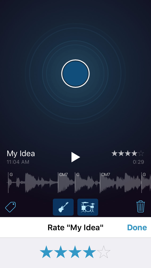 Aplikácia Music Memos vo verzii pre iPhone