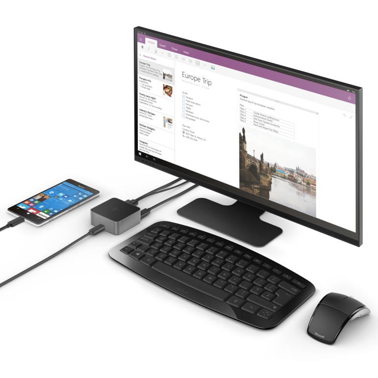 Malá dokovacia stanica Microsoft Display Dock umožní používať vybrané telefóny so systémom Windows 10 v režime počítača