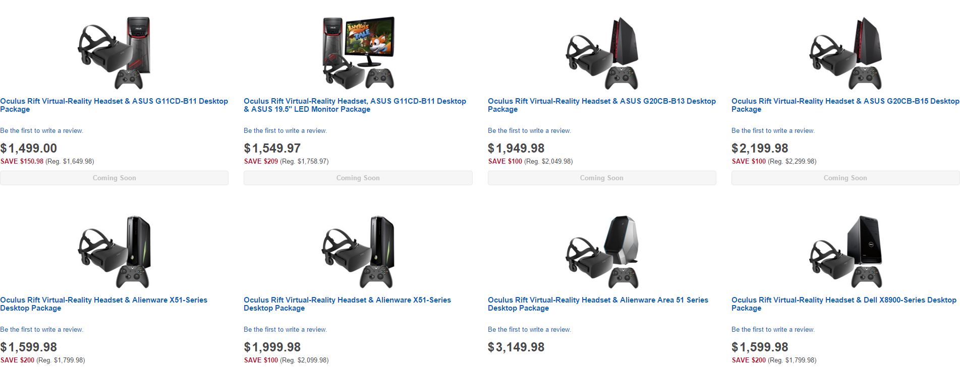 Ponuka balíčkov počítačov a VR Oculus Rift v obchode Best Buy