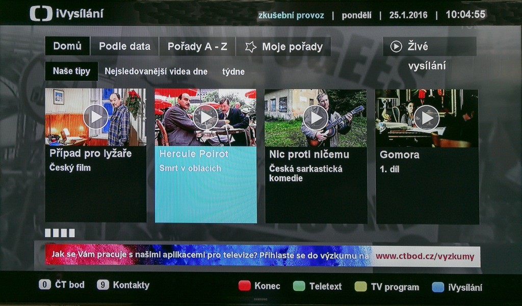 HbbTV od Českej televízie prináša možnosť ďalšieho rozšírenia vysielania o internetovú zložku