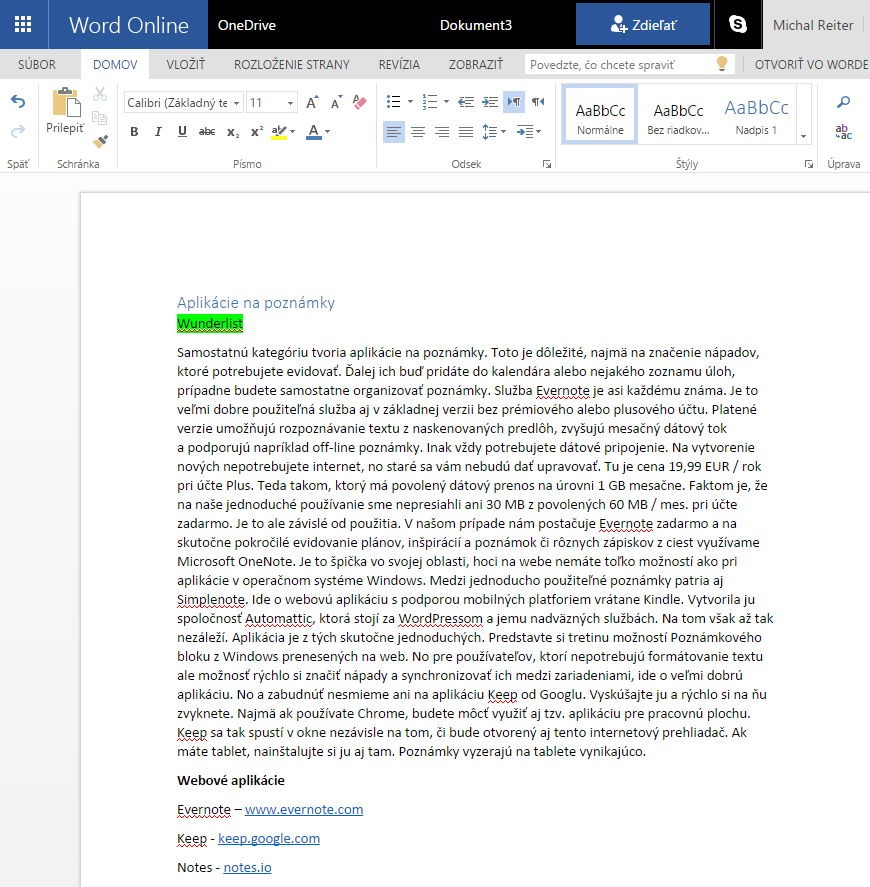 Microsoft Word vo webovom prehliadači