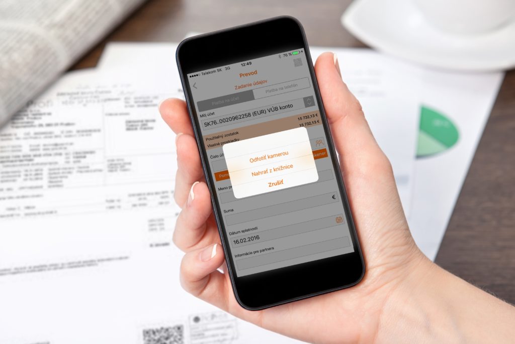 QR kód môžete teraz s novým Mobil bankingom od VÚB načítať z galérie obrázkov