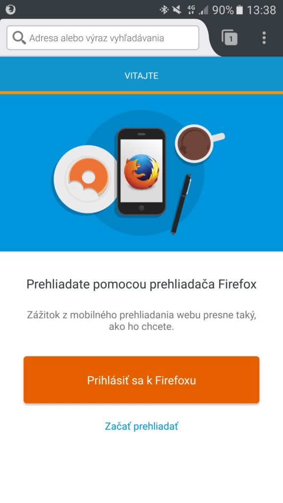 Firefox na mobile a napojenie na cloudovú synchronizáciu