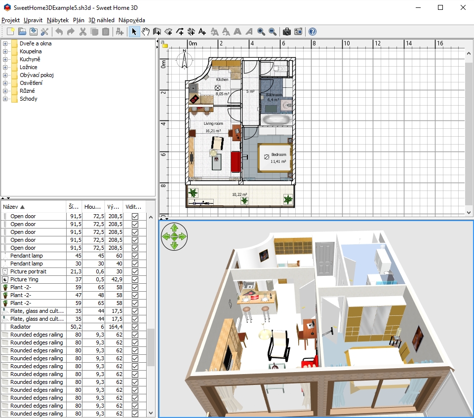 Sweet Home 3D je univerzálny program pre každého fanúšika bytového návrhu. Automaticky vytvára 3D náhľad