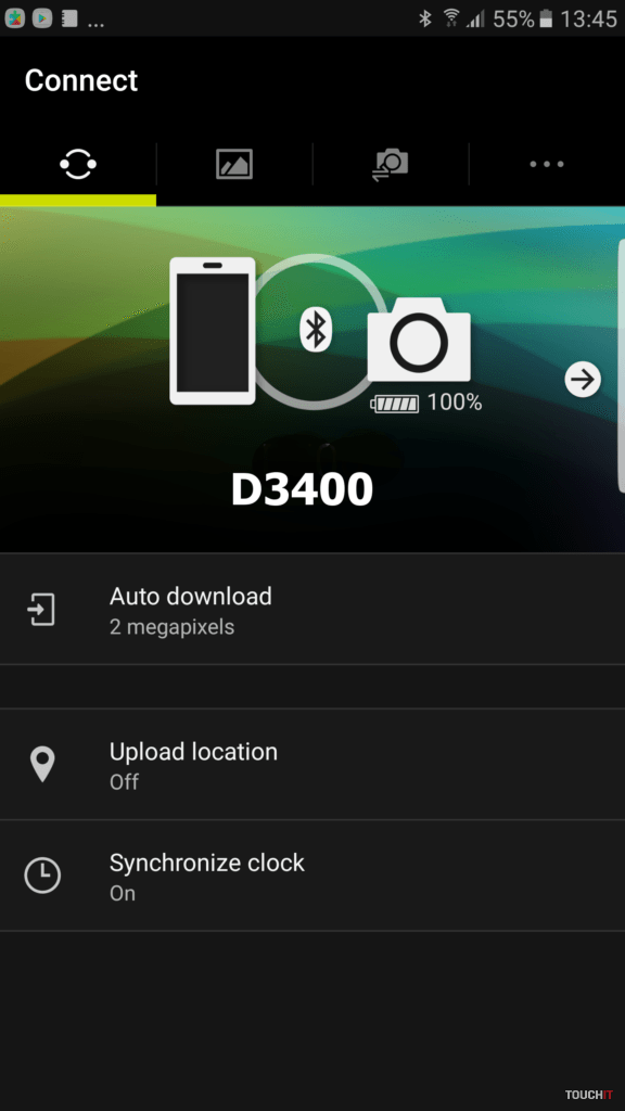 Aplikácia SnapBridge prepojená s novou zrkadlovkou Nikon D3400
