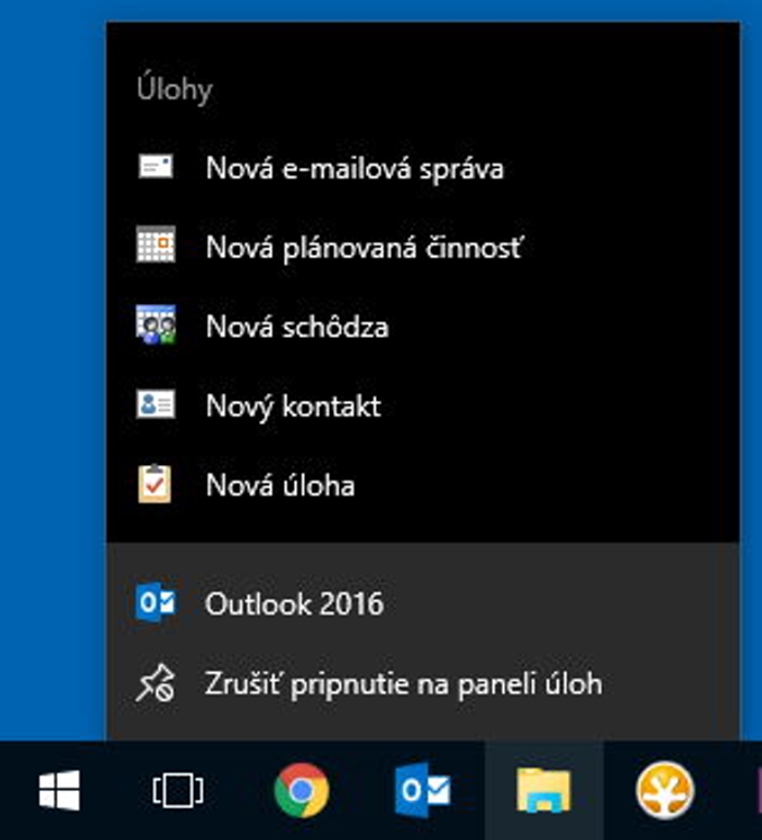 Nová pošta priamo z Hlavného panelu Windows
