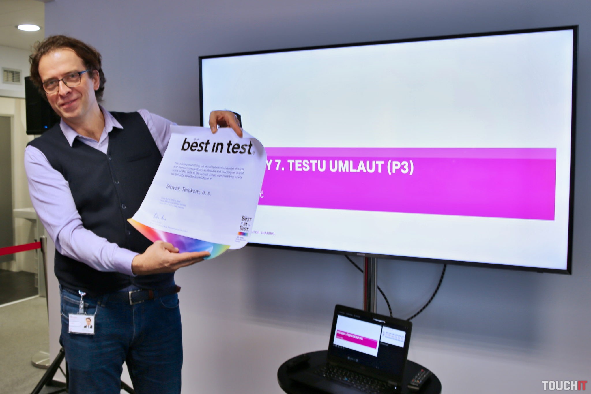 Branimír Marič prezentuje Best in Clas sieť Telekomu