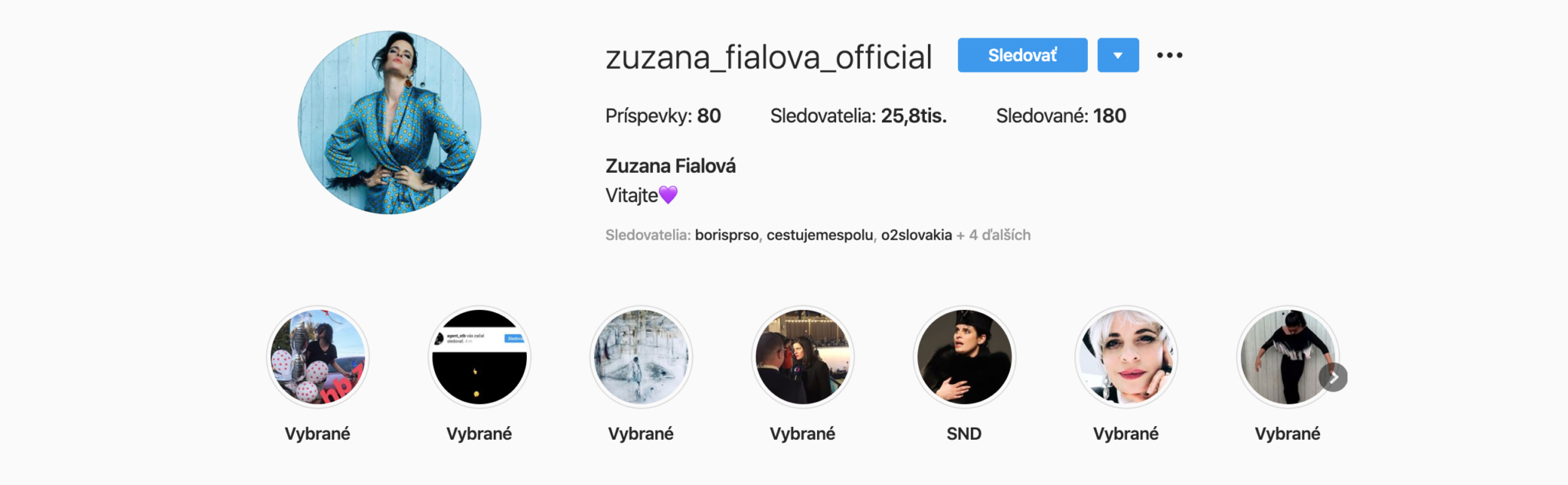 Zuzana Fialová, Instagram
