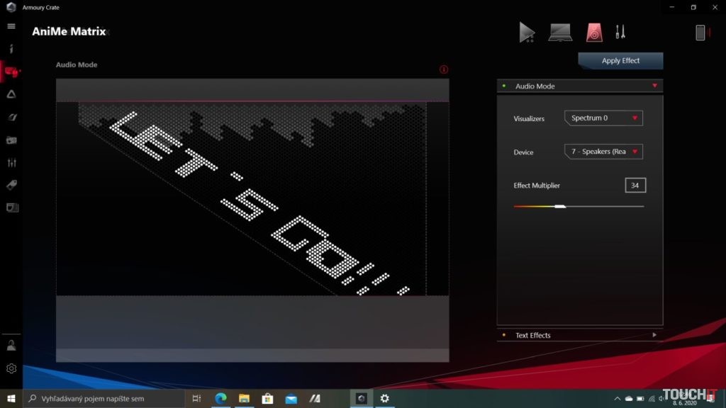 ROG Zephyrus G14 AniMe nastavenia