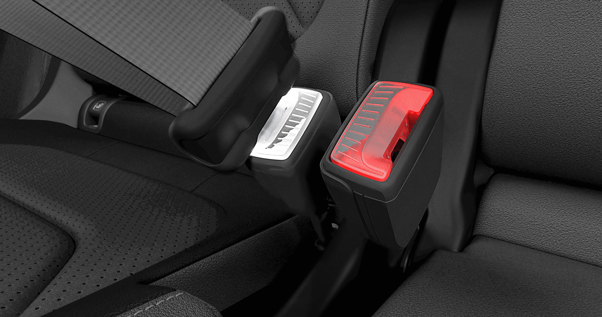 Osvetlené zámky bezpečnostných pásov, ktoré si ŠKODA AUTO ochránila úžitkovým vzorom, uľahčujú ich zapnutie cestujúcim s chybami zraku alebo počas zníženej viditeľnosti. 