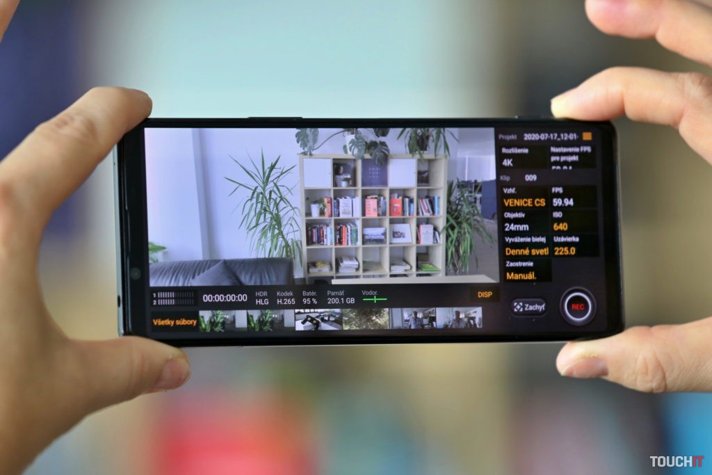 Aplikácia Cinema Pro na Xperia 1 Mark II