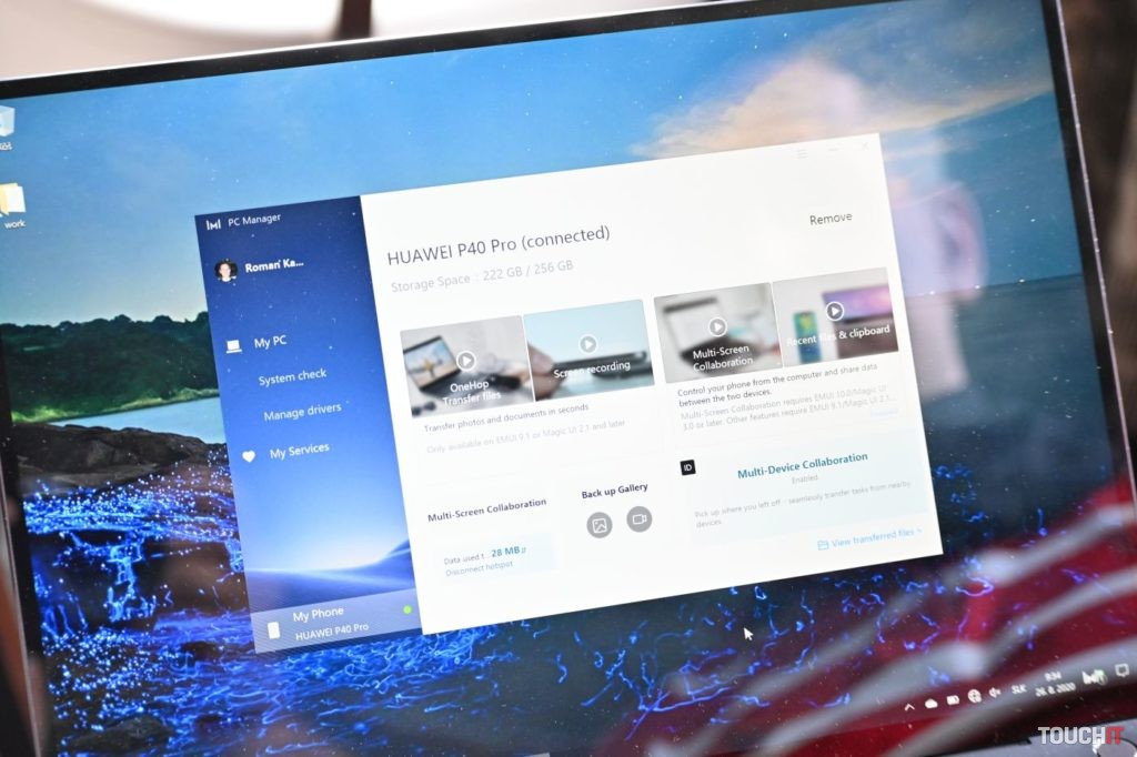 Huawei MateBook prepojenie so smartfónom