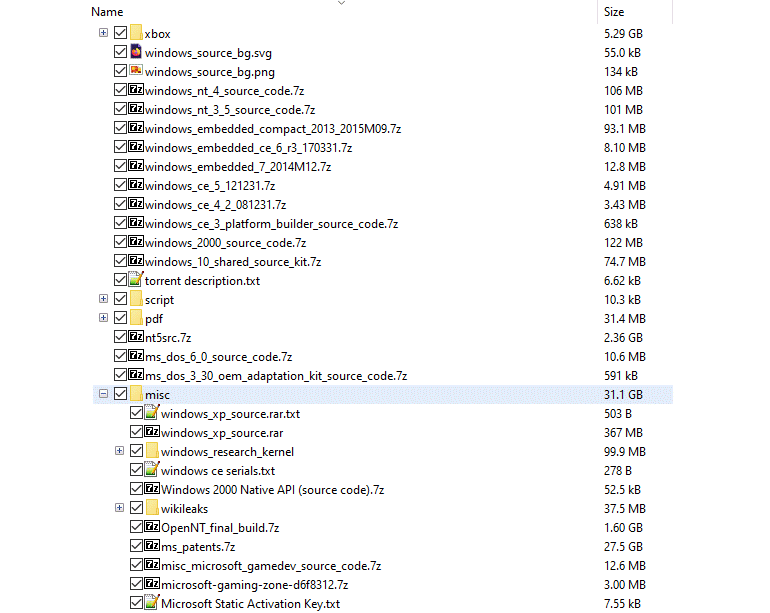torrent file list