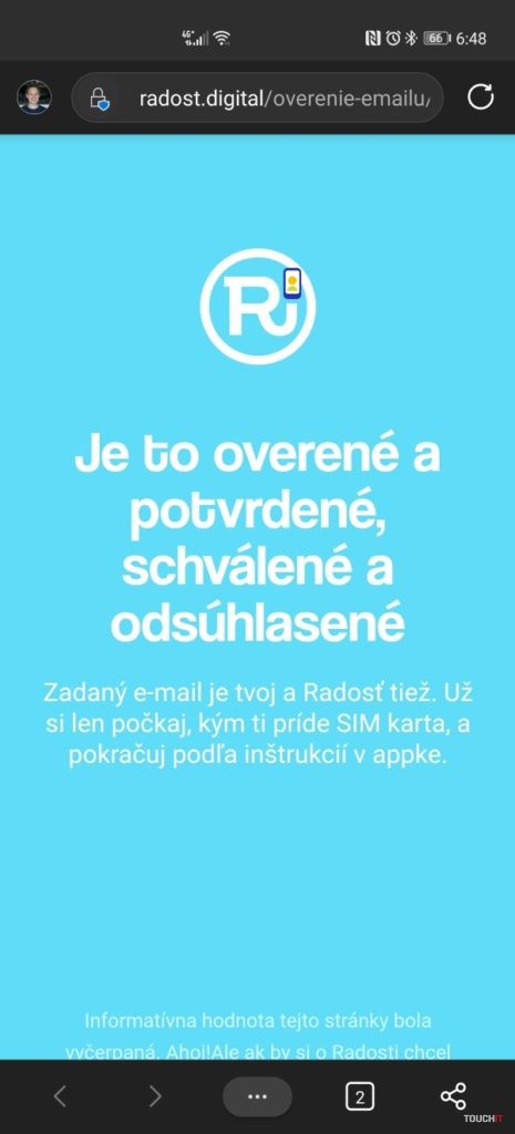 Objednali sme si SIM kartu operátora Radosť