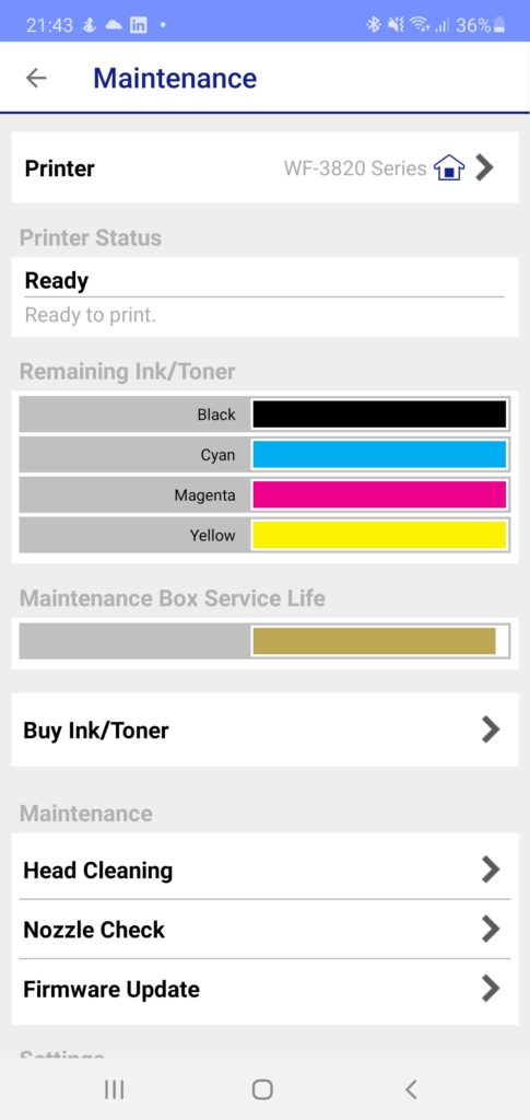 iPrint so zobrazením stavu