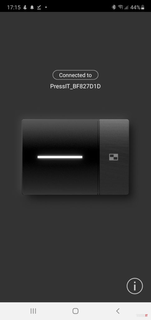 Mobil s aplikáciou PressIT pripojený na diaľku bez zdieľania obrazu