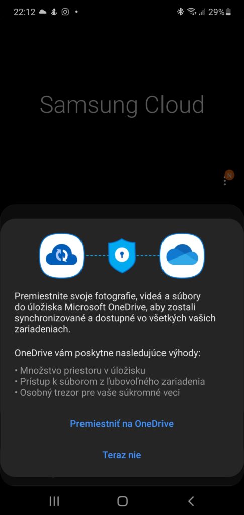 Namiesto Samsung Cloud je tu Microsoft OneDrive