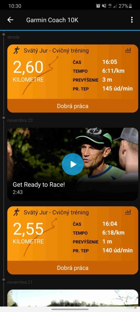 Tréner Garmin / Garmin Coach