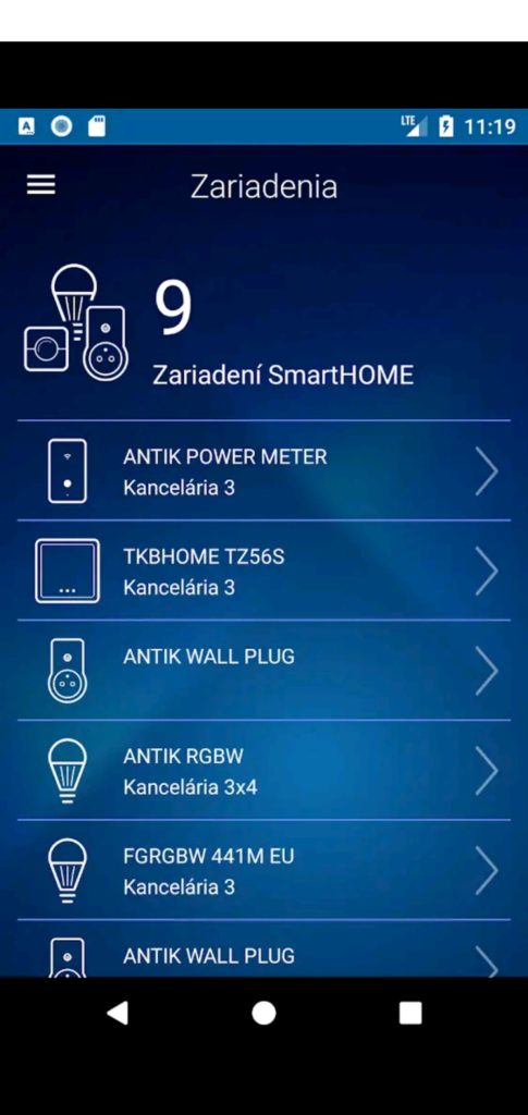 Mobilná aplikácia Antik SmartHome umožňuje monitorovanie a riadenie zariadení aj na diaľku