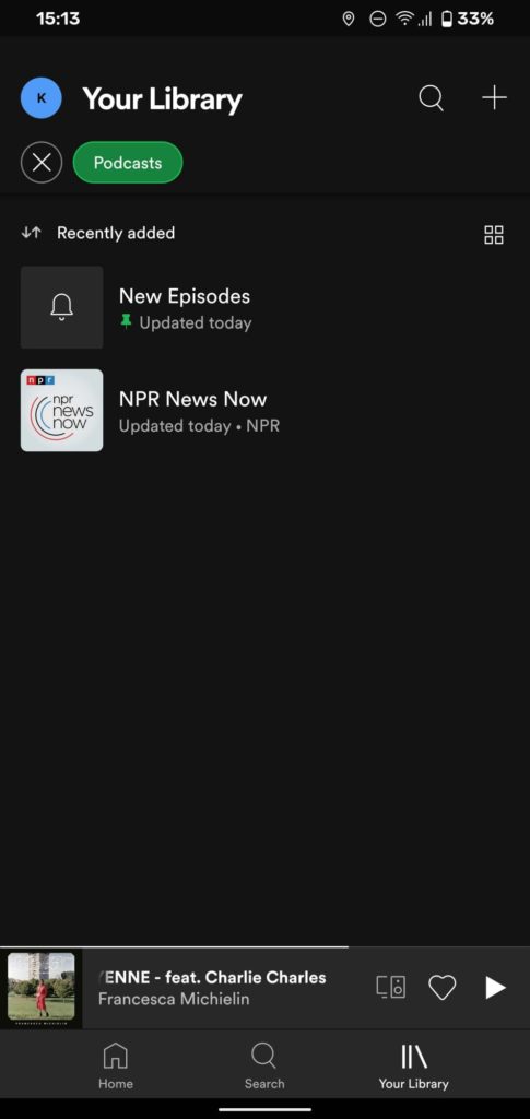 Spotify redizajn knižnice