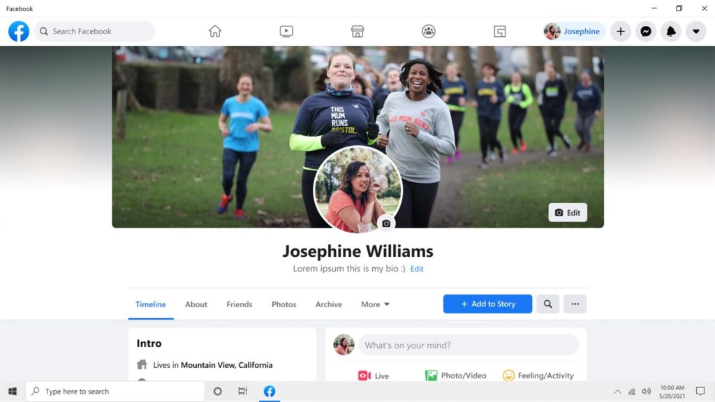 Facebook beta pre Windows 10