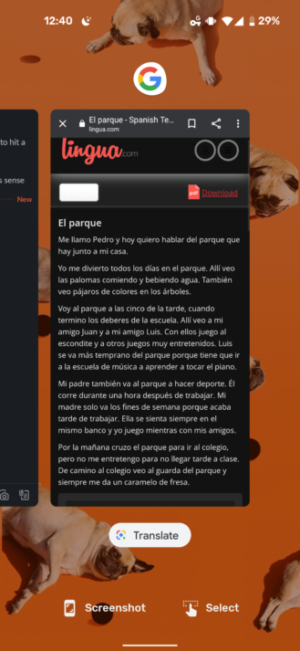 Google Lens ako prekladač