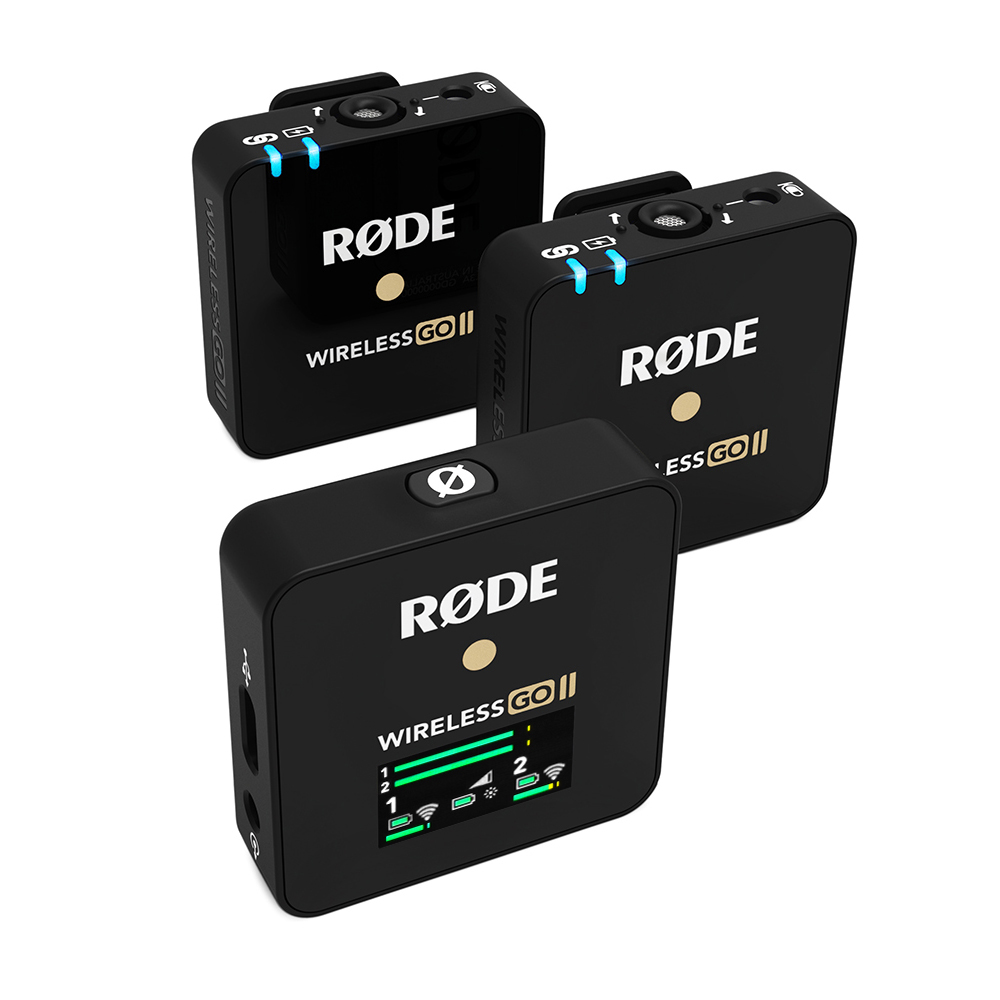 Súčasťou dodávky RODE Wireless GO II sú dva vysielače a dvojkanálový prijímač