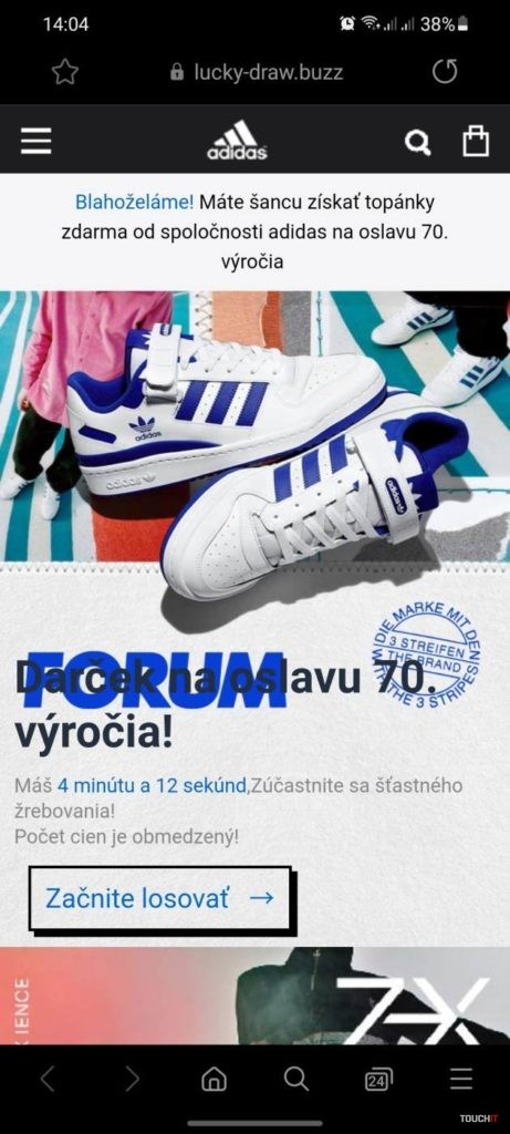 WhatsApp Adidas podvod