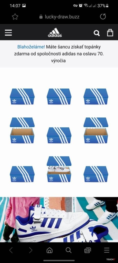 WhatsApp Adidas podvod