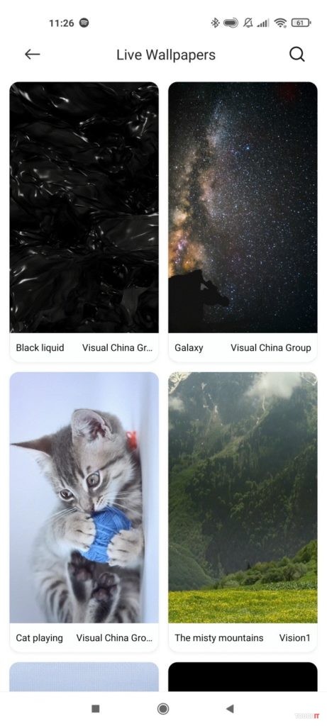 xiaomi wallpaper menu