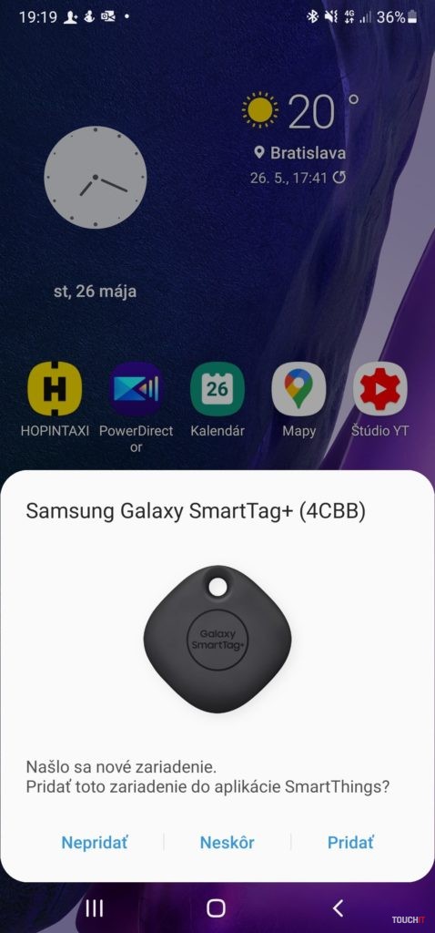 Nájdenie SmartTag v telefóne