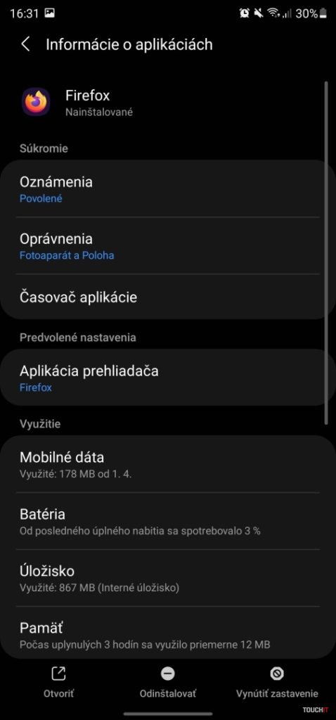 Samsung One UI prehliadač
