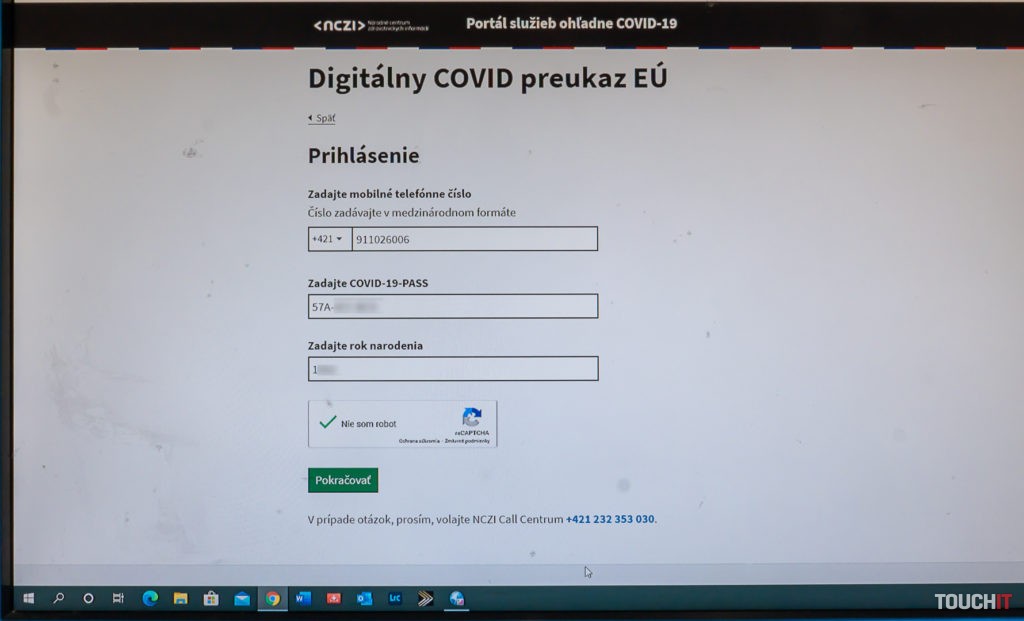 Prihlásenie do Digitálneho COVID preukazu EÚ