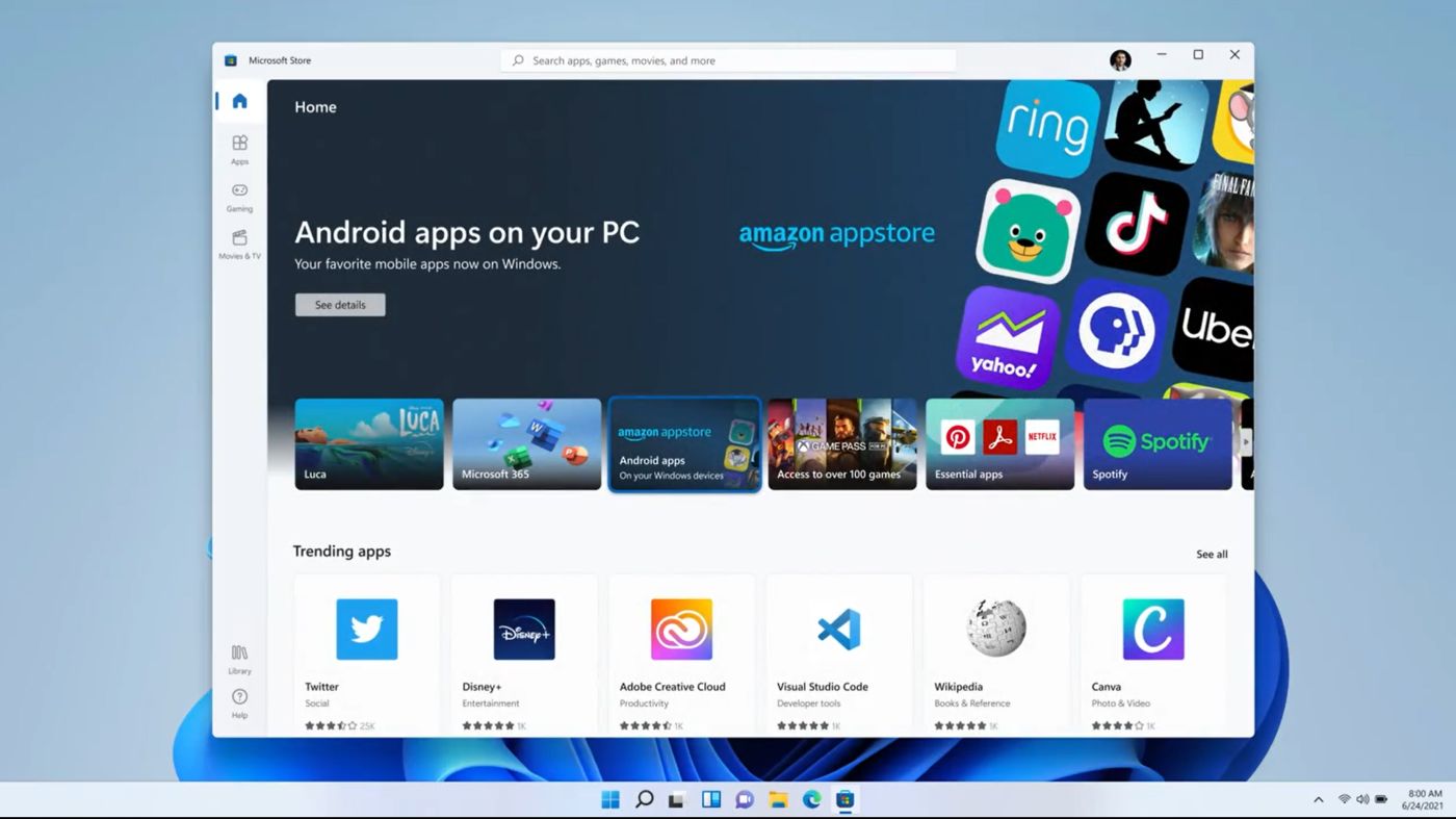 Windows 11 Android aplikácie