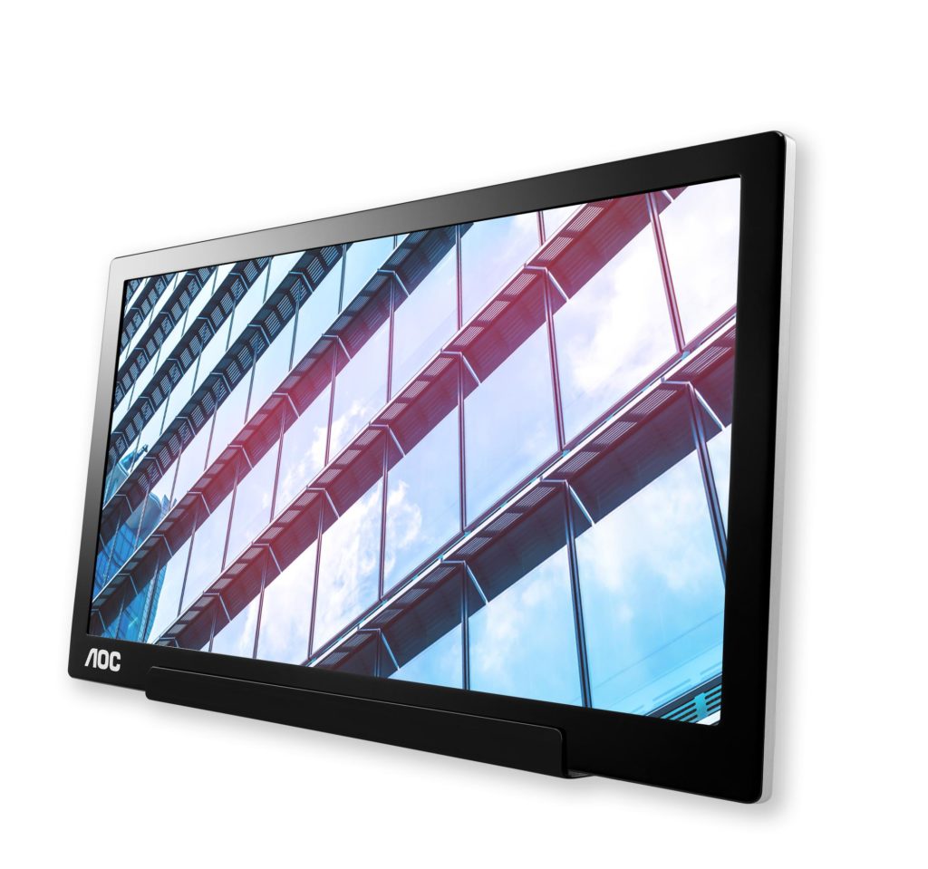Přenosný monitor AOC I1601P: vytvořte sestavu více monitorů vedle sebe pomocí hybridního připojení USB.