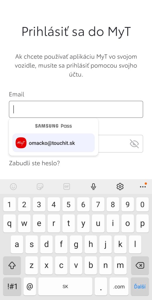 Vypĺňanie hesla pomocou Samsung Pass