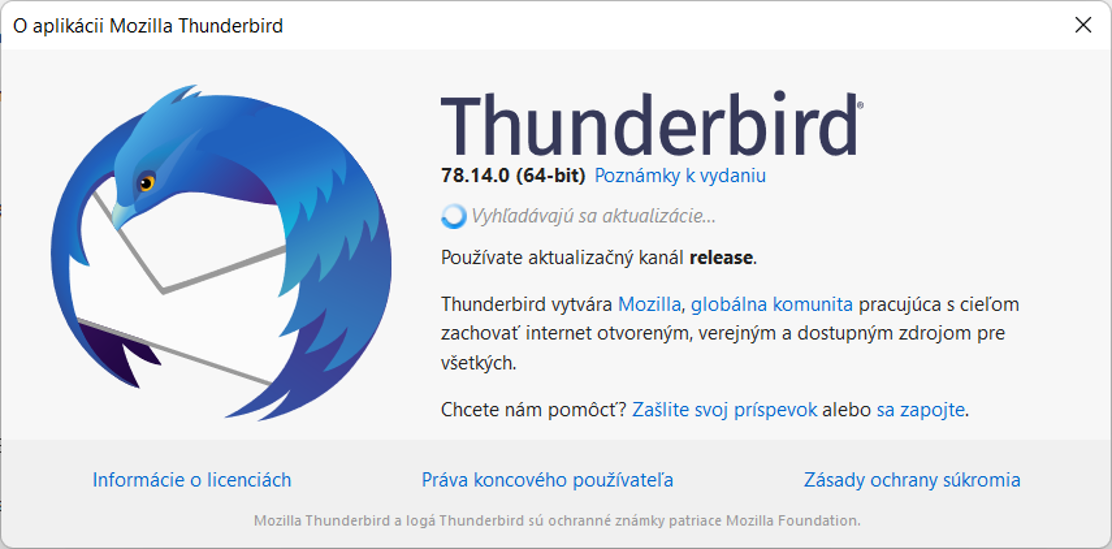 Starý Thunderbird dostane poslednú aktualizáciu