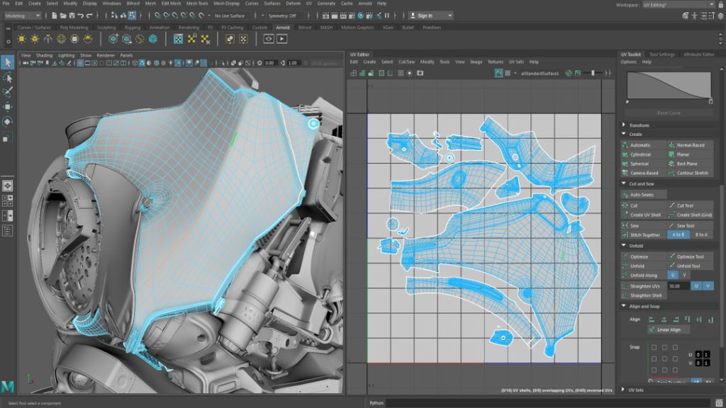 3D softvér Maya od Autodesku, ktorý zvyčajne používajú grafici AAA titulov