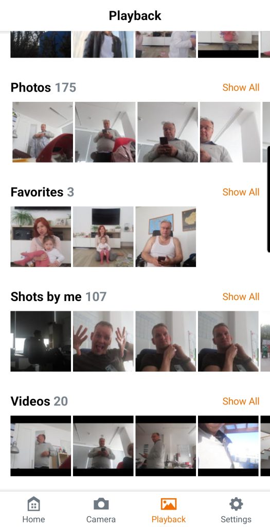 Prehľad realizovaných záberov