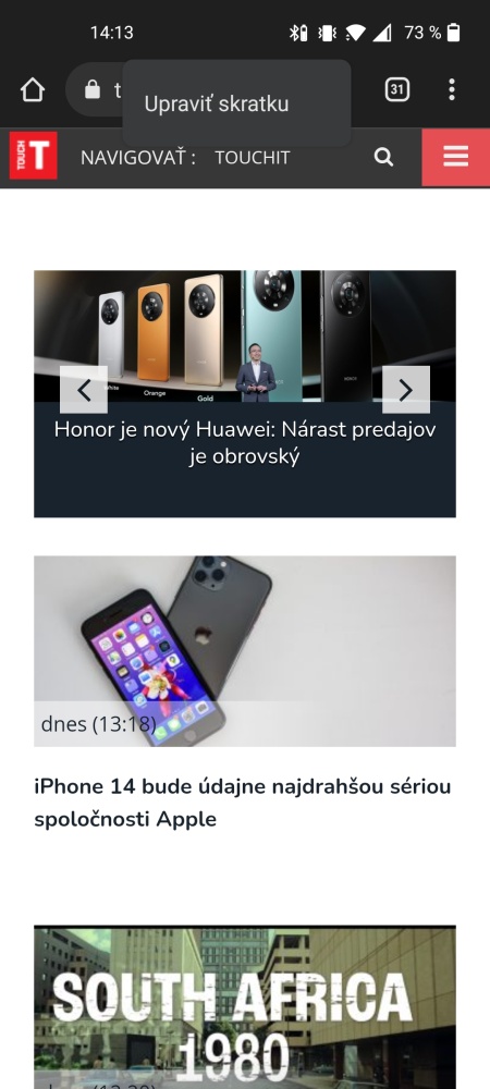 Google Chrome inteligentné tlačidlo