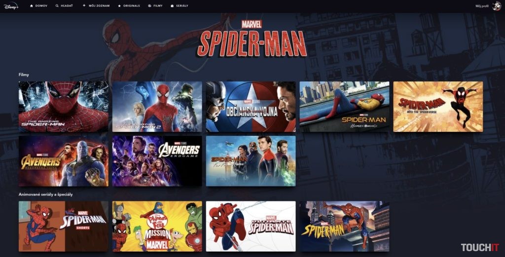Spider-Man filmy na Disney+